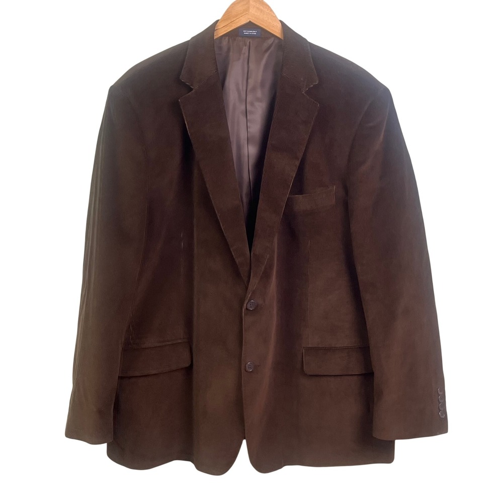 Saddlebred Brown Corduroy Two Button Sport Coat Blazer 50R Ivy League Preppy
